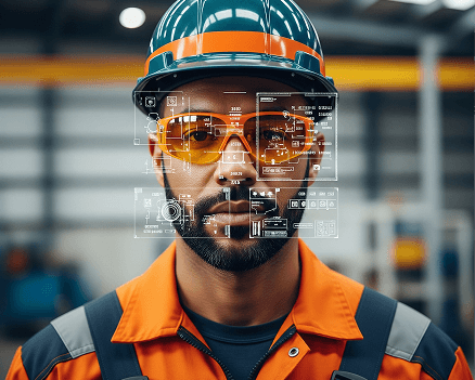 Engineer with smart glasses